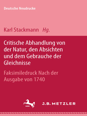 cover image of Critische Abhandlung von der Natur, den Absichten und dem Gebrauche der Gleichnisse